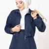 Classic Zippered Ferace Navy Blue – Image 7