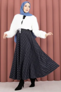 Classic Checkered Skirt Indigo