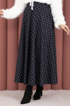 Alternative view of Classic Checkered Skirt Indigo
