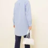 ⁦Classic Collar Oval Cut Shirt Blue⁩ - الصورة ⁦3⁩