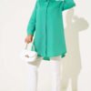 Classic Collar Oval Cut Shirt Green – Bild 2