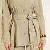 Sleeve Pleated Gold Button Two-Piece Set Gold - Afbeelding 4