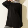Side Slit Tunic Black