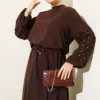 Embellished Skirt Set Brown - immagine 2