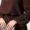 Embellished Skirt Set Brown - immagine 4
