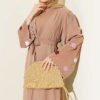 Embroidered Sleeve Abaya - Imagen 2
