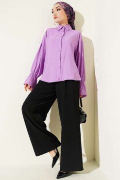 Alternative Ansicht von Elastic Cuff Crinkle Shirt Lilac