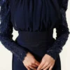 Cape Dress with Sequin Detail Navy Blue - immagine 4