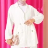 Wrap Neck Belted Tunic Set Ecru - Image 2