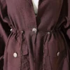 Wrap Neck Belted Tunic Set Brown – Bild 4