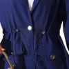 Wrap Neck Belted Tunic Set Navy Blue - Image 4