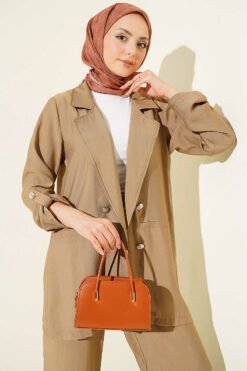 Alternatieve weergave van Buttoned Modal Two-Piece Set Beige