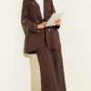 Buttoned Modal Two-Piece Set Brown