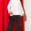 Oversized Wrap Collar Shirt Ecru – Image 2