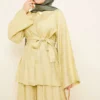 ⁦Belted Self-Patterned Two-Piece Set⁩ - الصورة ⁦2⁩