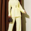 Fabric Gold Buckle Two-Piece Set Yellow