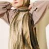 Kumul Degrade Pattern Modal Crinkle Shawl Beige