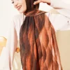 Kumul Degrade Pattern Modal Crinkle Shawl Camel