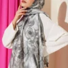 Lalezar Pattern Modal Shawl Grey - Imagen 2