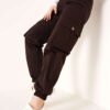 Elastic Cargo Pants Brown
