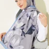 Lily Pattern Soft Shawl Baby Blue - immagine 2