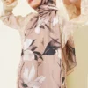 Lily Pattern Soft Shawl Beige