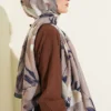 Lily Pattern Soft Shawl Navy Blue - Imagen 3