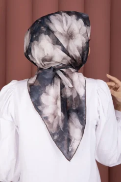 Vista alternativa de Lotus Flower Pattern Scarf Series Khaki