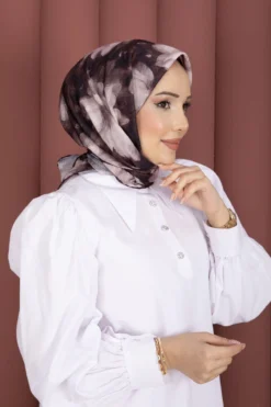 Lotus Flower Pattern Scarf Series Brown