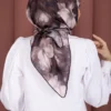 Lotus Flower Pattern Scarf Series Brown - immagine 3