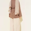 Wide Sleeve Tie Belt Tunic Mink - Imagen 3