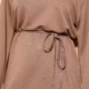 Wide Sleeve Tie Belt Tunic Mink - Imagen 4
