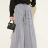 Loyşa Elastic Waist Loose Pants Grey