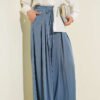 Loyşa Elastic Waist Loose Pants Indigo