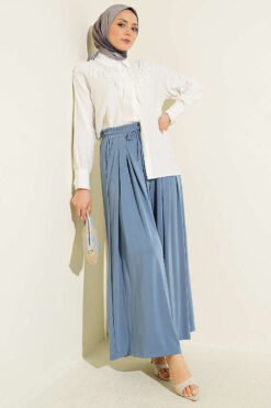 منظر بديل لـ Loyşa Elastic Waist Loose Pants Indigo