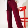 Wide Leg Trousers Burgundy