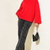 Low Shoulder Basic Tunic Red – Image 2