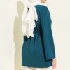 Wide Sleeve Tie Belt Tunic Petrol - Afbeelding 3