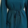 Wide Sleeve Tie Belt Tunic Petrol - Afbeelding 4