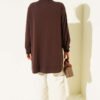Loyşa Oval Cut Oversize Tunic Brown - Image 3