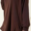 Loyşa Oval Cut Oversize Tunic Brown - Image 4
