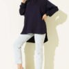 Loyşa Oval Cut Oversize Tunic Navy Blue – Bild 2