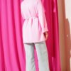 ⁦Side-Slit Belted Tunic Pink⁩ - الصورة ⁦3⁩