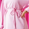 ⁦Side-Slit Belted Tunic Pink⁩ - الصورة ⁦4⁩
