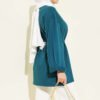 Side-Slit Belted Tunic Petrol - Image 3