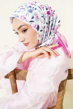 Alternative view of Lumea Patterned Soft Scarf Fuchsia