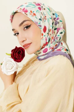Lumea Patterned Soft Scarf Lilac