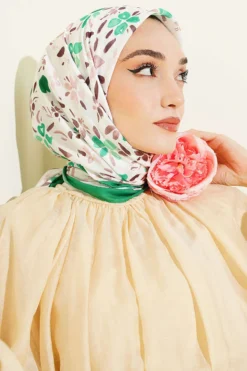 Alternative view of Lumea Patterned Soft Scarf Green