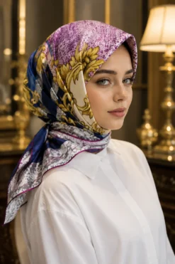 Luxury Chain Detail Scarf Series Fuchsia