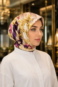 Luxury Chain Detail Scarf Series Purple